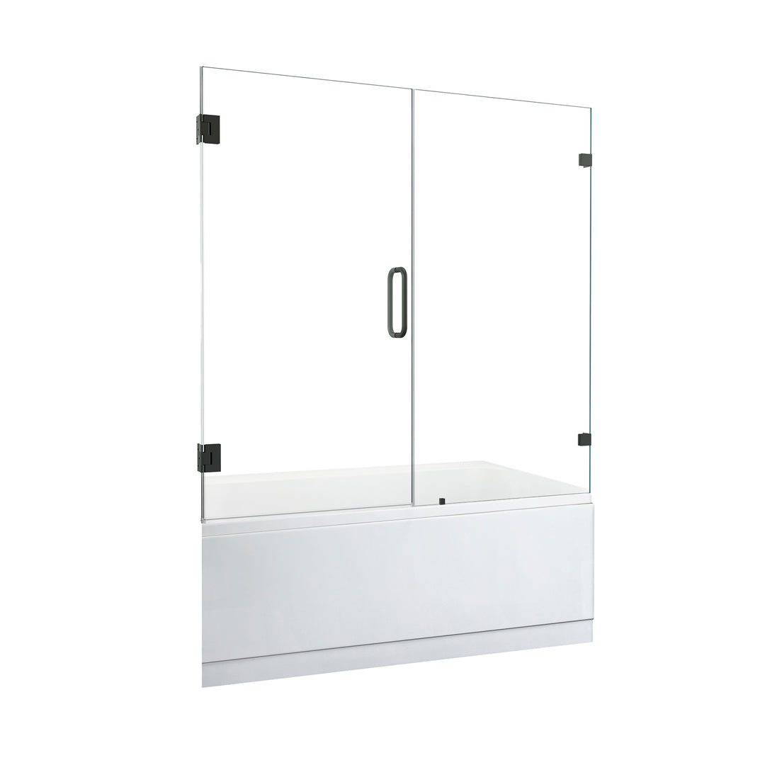 Roisin 60" W x 58" H Frameless Hinged Tub Door