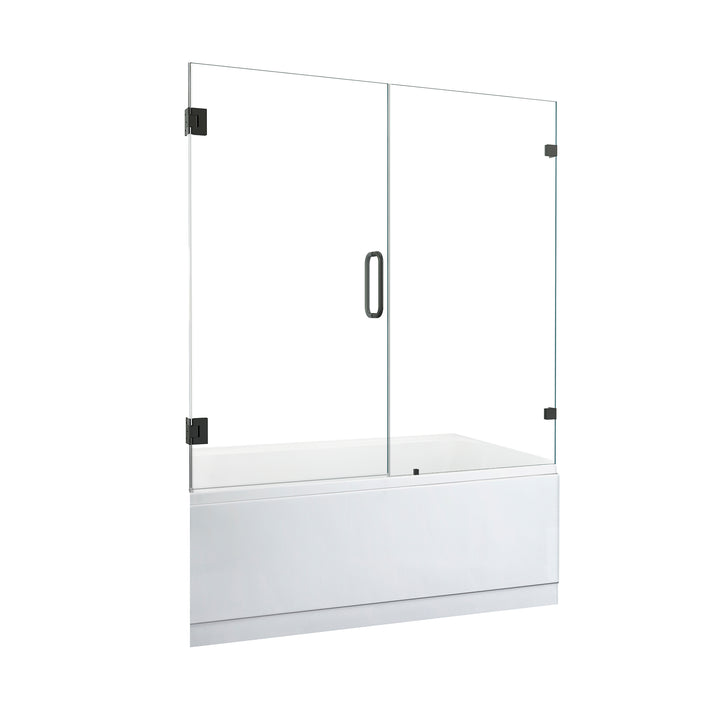 Roisin 60" W x 58" H Frameless Hinged Tub Door