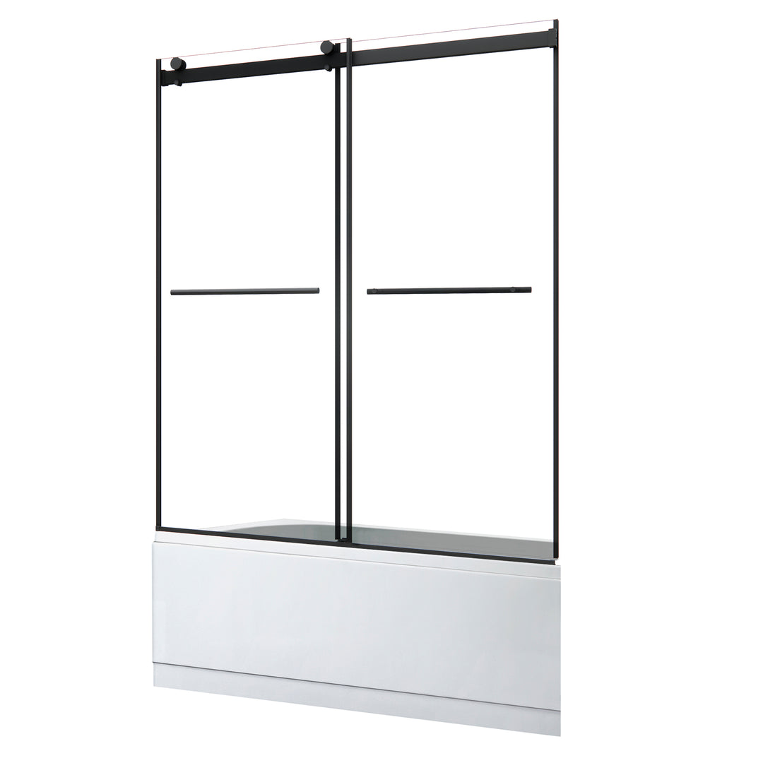 Belizzi 60" W x 58" H By Pass Frameless Exposed Roller Tub Door
