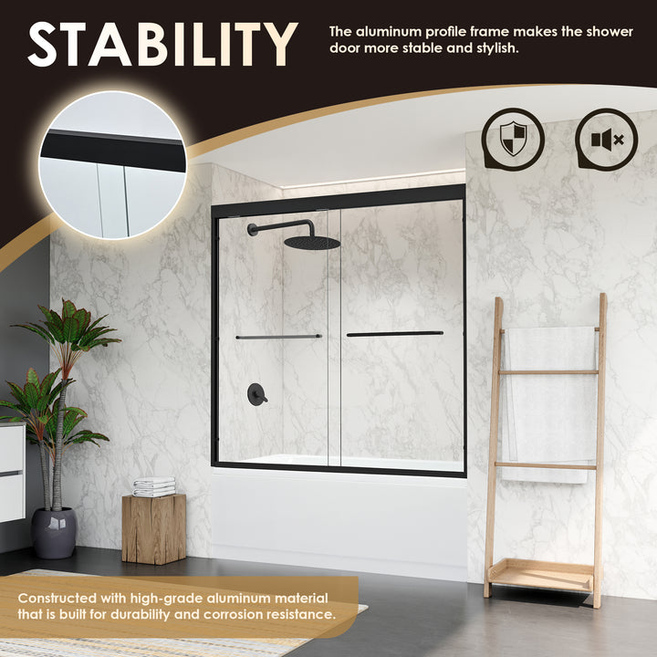 Ennis 60" W x 58" H By Pass Framed Tub Door