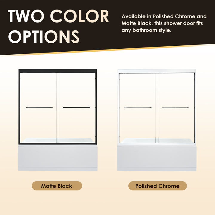 Ennis 60" W x 58" H By Pass Framed Tub Door