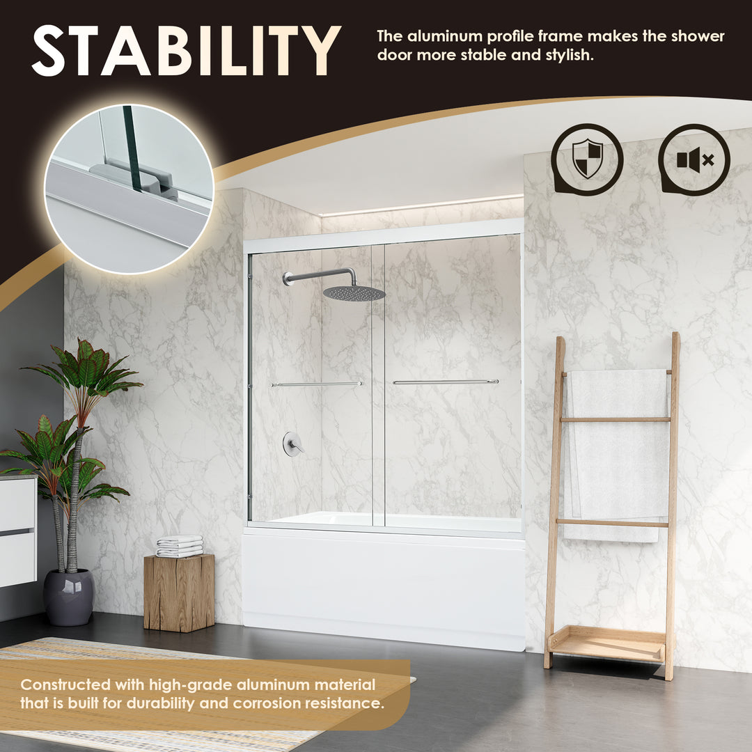 Ennis 60" W x 58" H By Pass Framed Tub Door