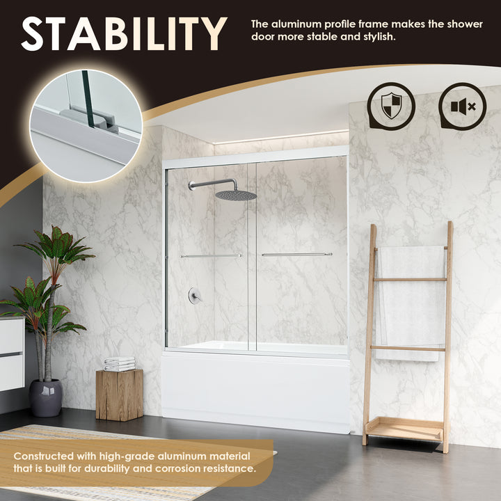 Ennis 60" W x 58" H By Pass Framed Tub Door