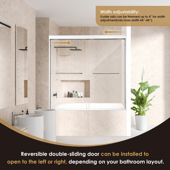 Ennis 60" W x 58" H By Pass Framed Tub Door