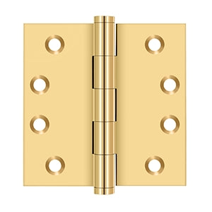 Deltana Architectural Hardware Solid Brass Hinges & Finials 4" x 4" Square Hinges pair