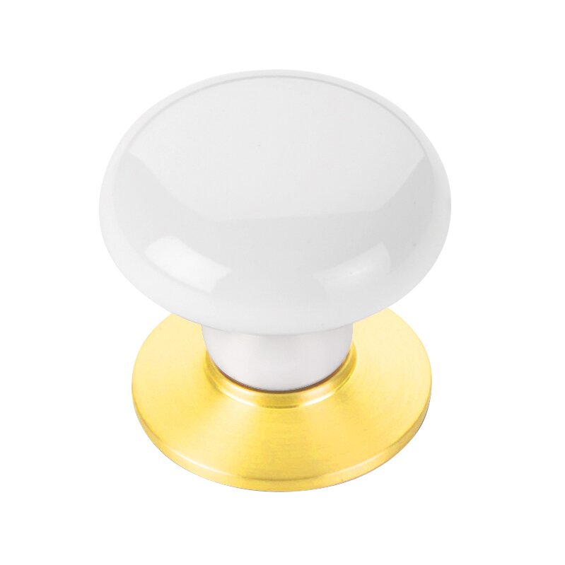 Porcelain Collection 1 3/4" Diameter Ice White Knob  by Emtek