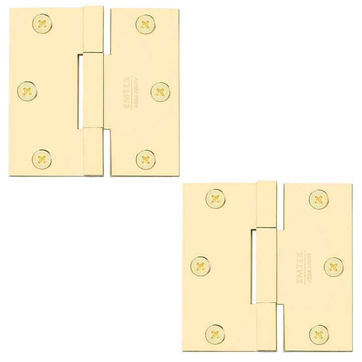 Door Hinges Collection 4 1/2" x 4 1/2" Thin Leaf Square Solid Brass Heavy Duty Thin Leaf Square Barrel Hinges (Sold In Pairs) by Emtek