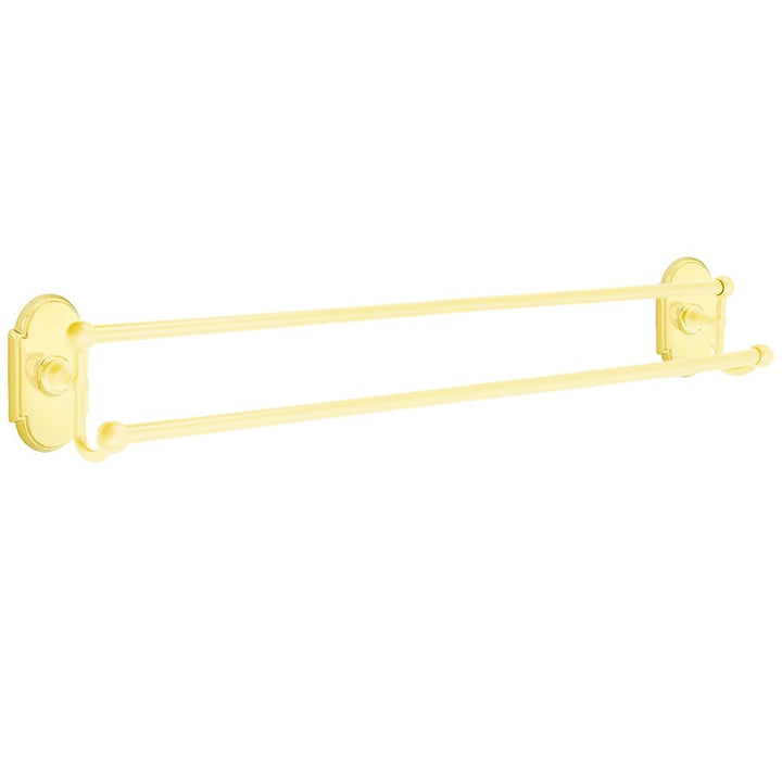 Traditional Brass Collection 30" Double Towel Bar with #8 Rose  by Emtek
