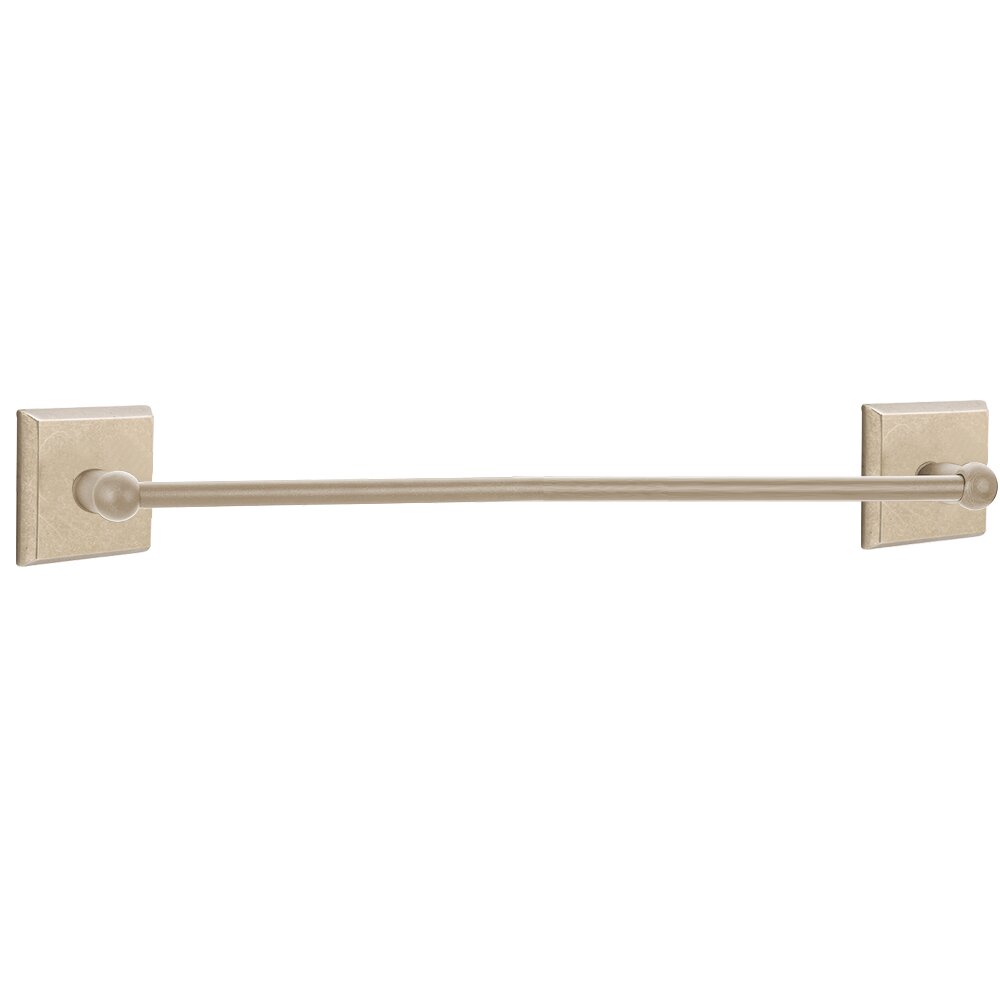 Sandcast Bronze Collection 30" Single Towel Bar with #6 Rose  by Emtek