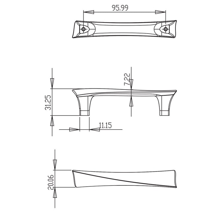 Berenson Cabinet Hardware Fluidic Collection 3 3/4" Centers Uptown Appeal Pull