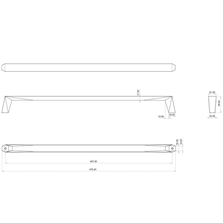 Berenson Cabinet Hardware Swagger Collection 18" Centers Uptown Appeal  Appliance Pull