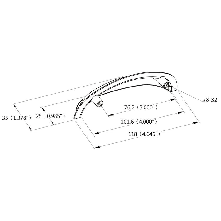 Berenson Cabinet Hardware Designers Group Ten 3 inch CC Polished Nickel American Classics Cup Pull