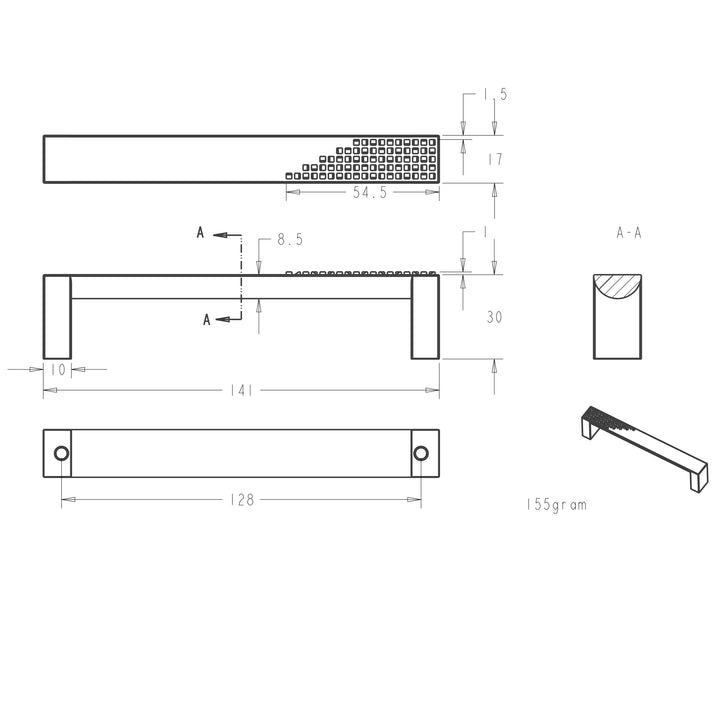 Berenson Cabinet Hardware Roque Collection 5" Centers Pull