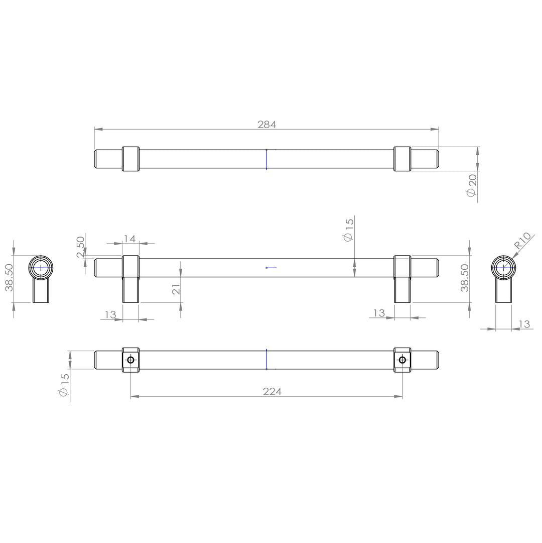 Berenson Cabinet Hardware Radial Reign Collection 224mm Centers Uptown Appeal Pull