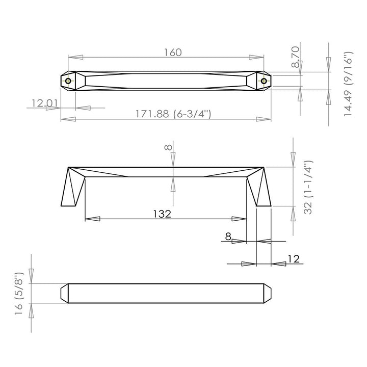 Berenson Cabinet Hardware Swagger Collection 6 5/16" Centers Uptown Appeal Pull