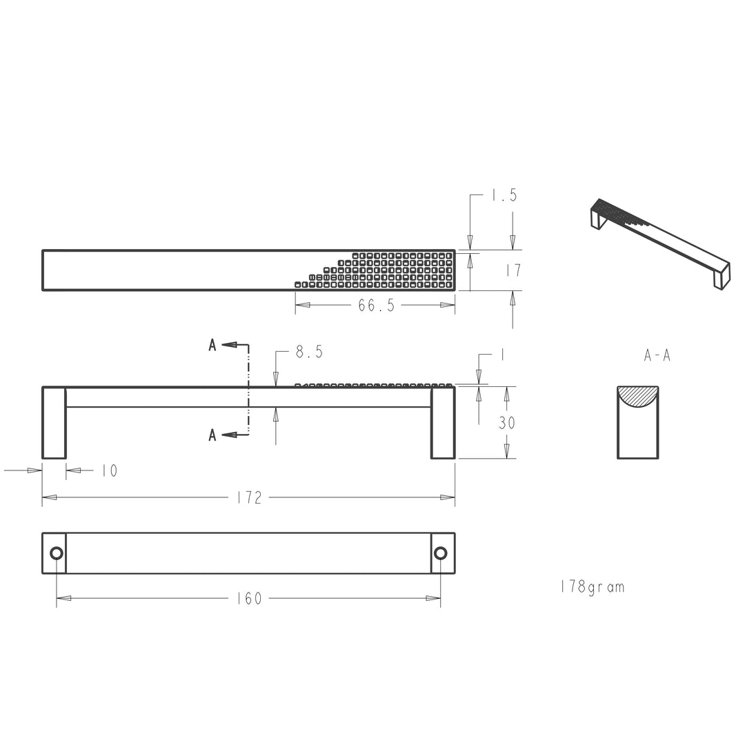 Berenson Cabinet Hardware Roque Collection 6-5/16" Centers Pull