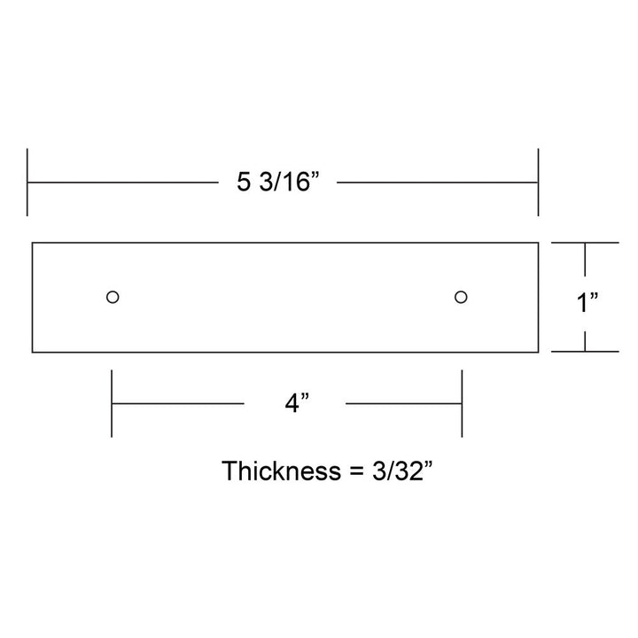 Art Deco Collection 4" Centers Art Deco Rectangular Backplate for Pull  by Emtek