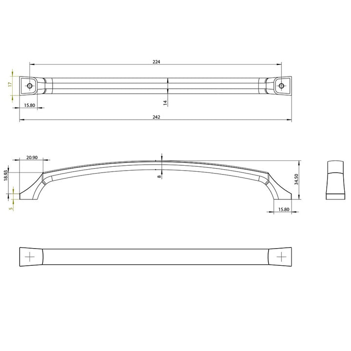 Berenson Cabinet Hardware Epoch Edge Collection 8 13/16" Centers Uptown Appeal Pull