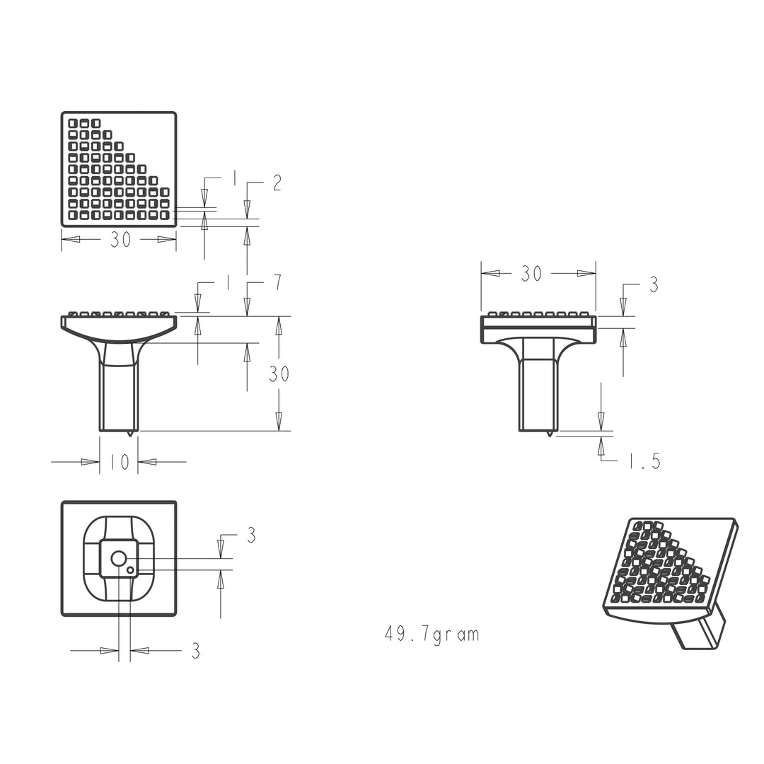 Berenson Cabinet Hardware Roque Collection 1 3/16" Long Knob