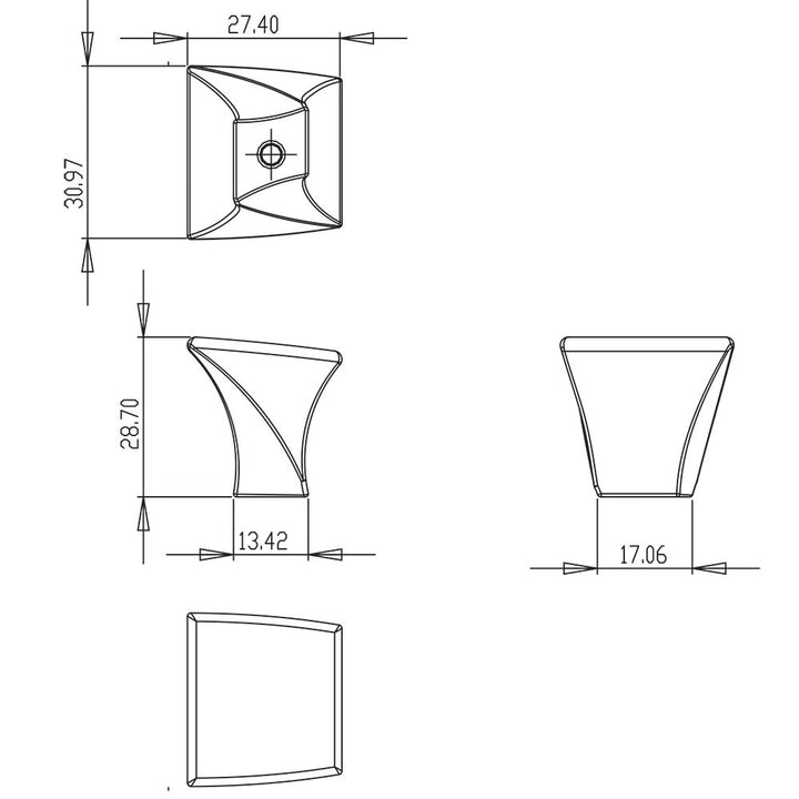 Berenson Cabinet Hardware Fluidic Collection 1 3/16" Long Uptown Appeal Knob