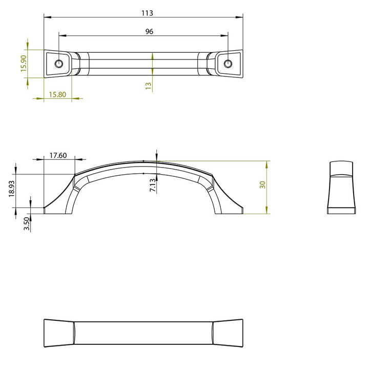 Berenson Cabinet Hardware Edge Collection 3 3/4" Centers Uptown Appeal Pull