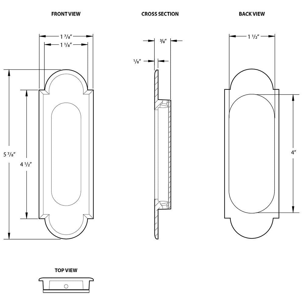 Door Accessories Collection 6" #8 Arch Flush Pull  by Emtek