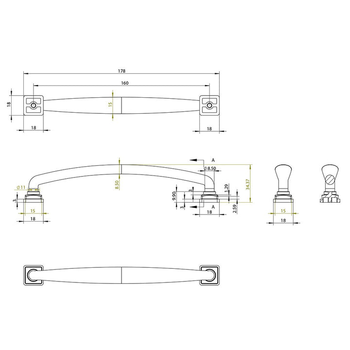 Berenson Cabinet Hardware Tailored Traditional Collection 6 5/16" Centers Timeless Charm Pull