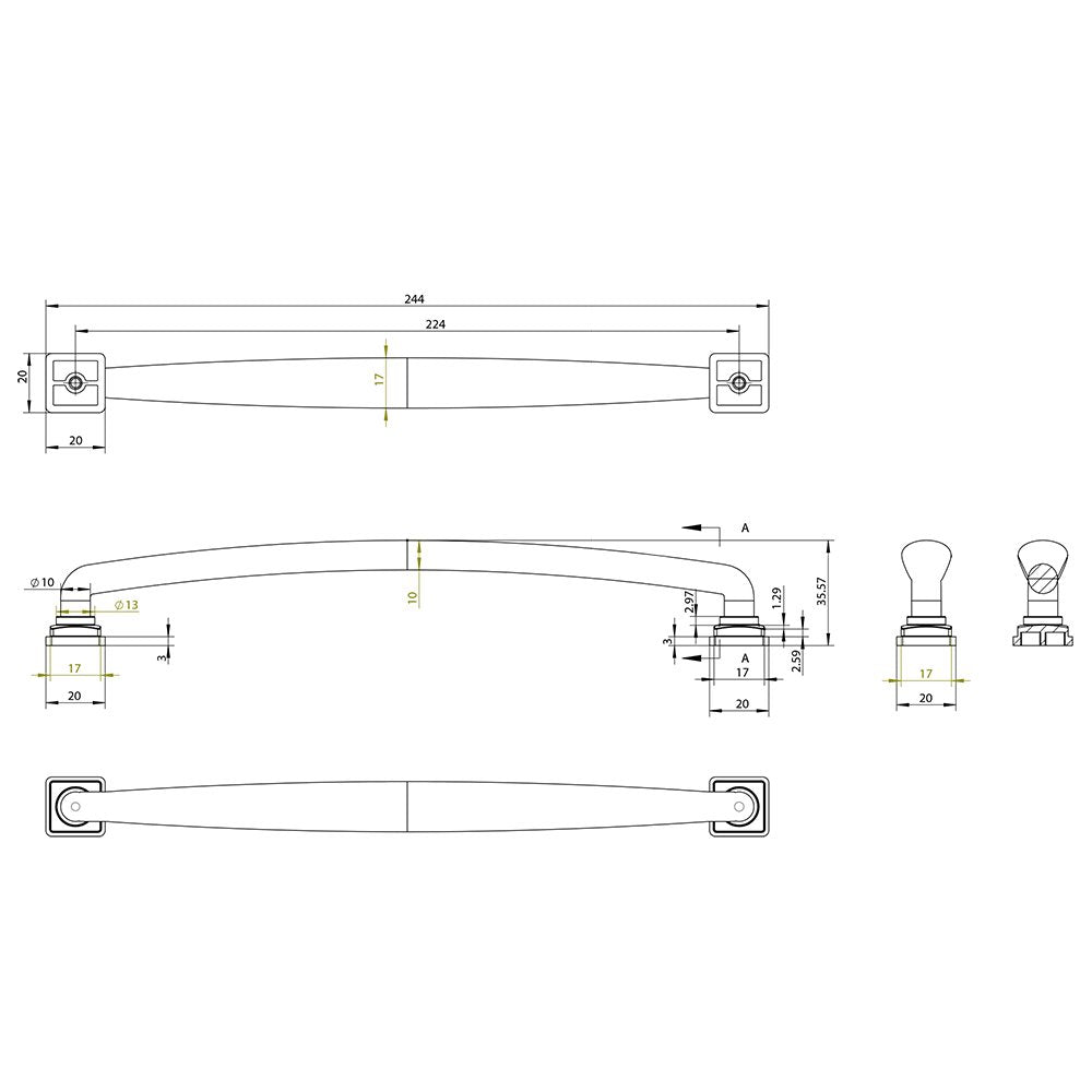 Berenson Cabinet Hardware Tailored Traditional Collection 8 13/16" Centers Timeless Charm Pull