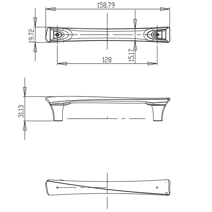 Berenson Cabinet Hardware Fluidic Collection 5" Centers Uptown Appeal Pull