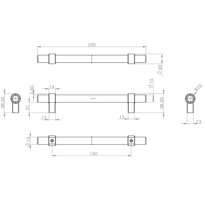 Berenson Cabinet Hardware Radial Reign Collection 160mm Centers Uptown Appeal Pull