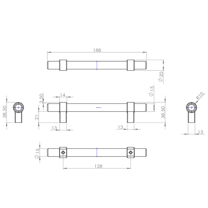 Berenson Cabinet Hardware Radial Reign Collection 128mm Centers Uptown Appeal Pull