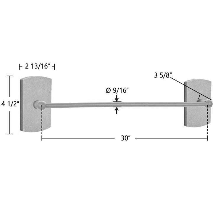 Sandcast Bronze Collection 30" Single Towel Bar with #4 Rose  by Emtek