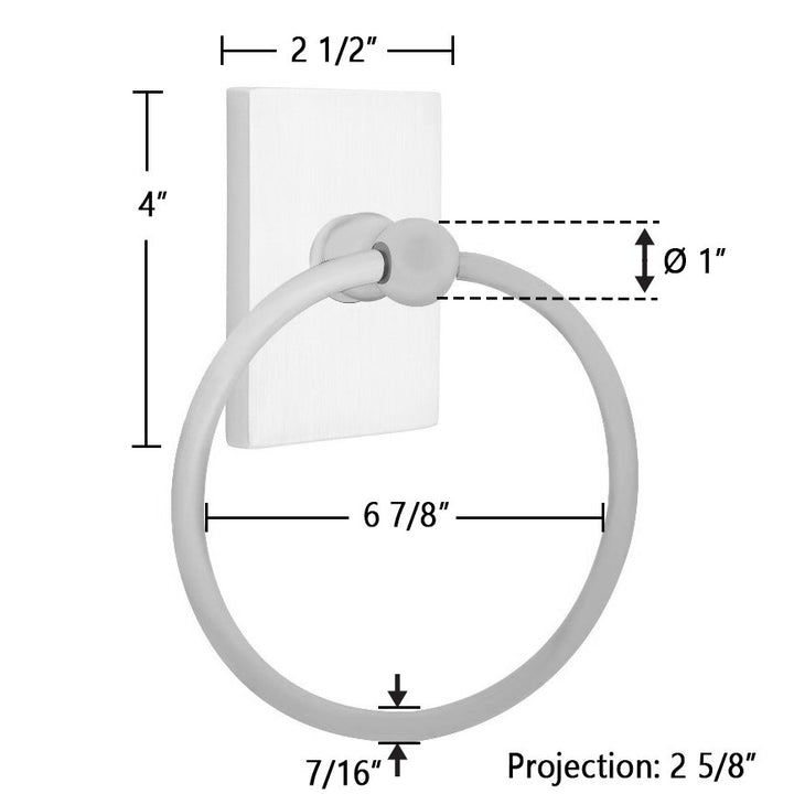 Traditional Brass Collection Modern Rectangular Towel Ring  by Emtek