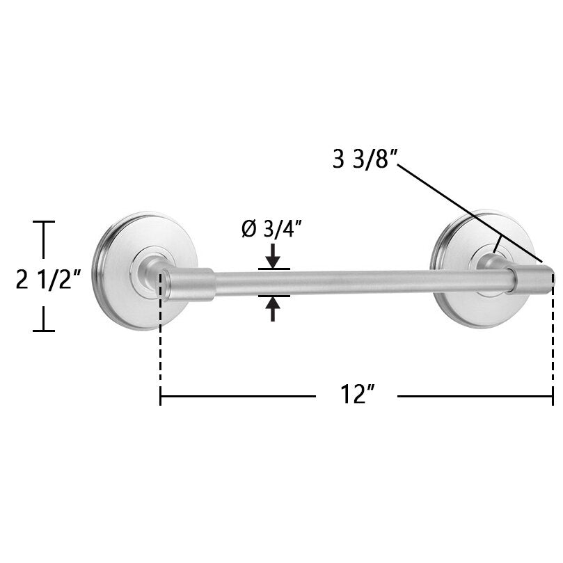 Transitional Brass Collection 12" Towel Bar with Watford Rosette  by Emtek