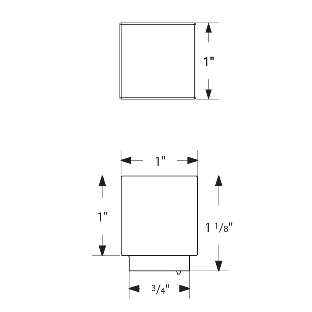 Modern Cabinet Hardware Collection 1" Allerton Square Knob by Emtek