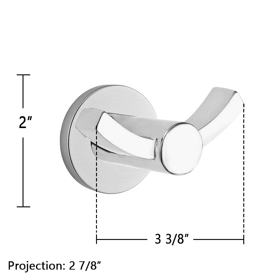 Modern Brass Collection Small Disk Double Hook  by Emtek