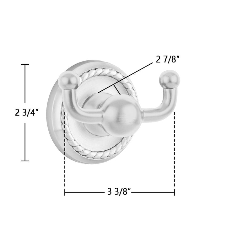 Traditional Brass Collection Rope Double Hook by Emtek