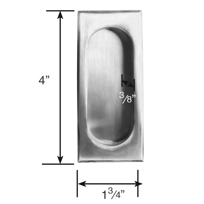 Door Accessories Collection 4" (102mm) Rectangular Recessed Pull by Emtek