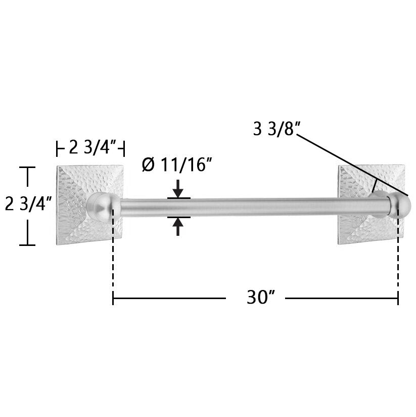 Traditional Brass Collection 30" Single Towel Bar with Hammered Rose by Emtek