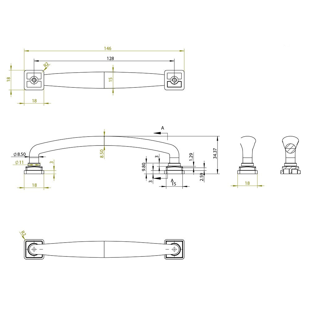 Berenson Cabinet Hardware Tailored Traditional Collection 5" Centers Timeless Charm Pull