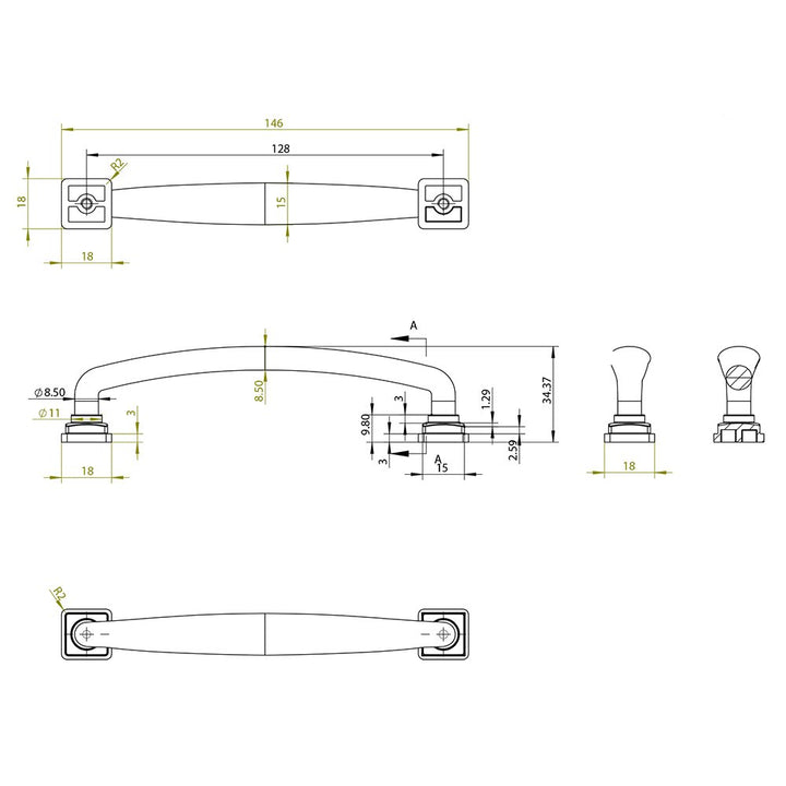 Berenson Cabinet Hardware Tailored Traditional Collection 5" Centers Timeless Charm Pull