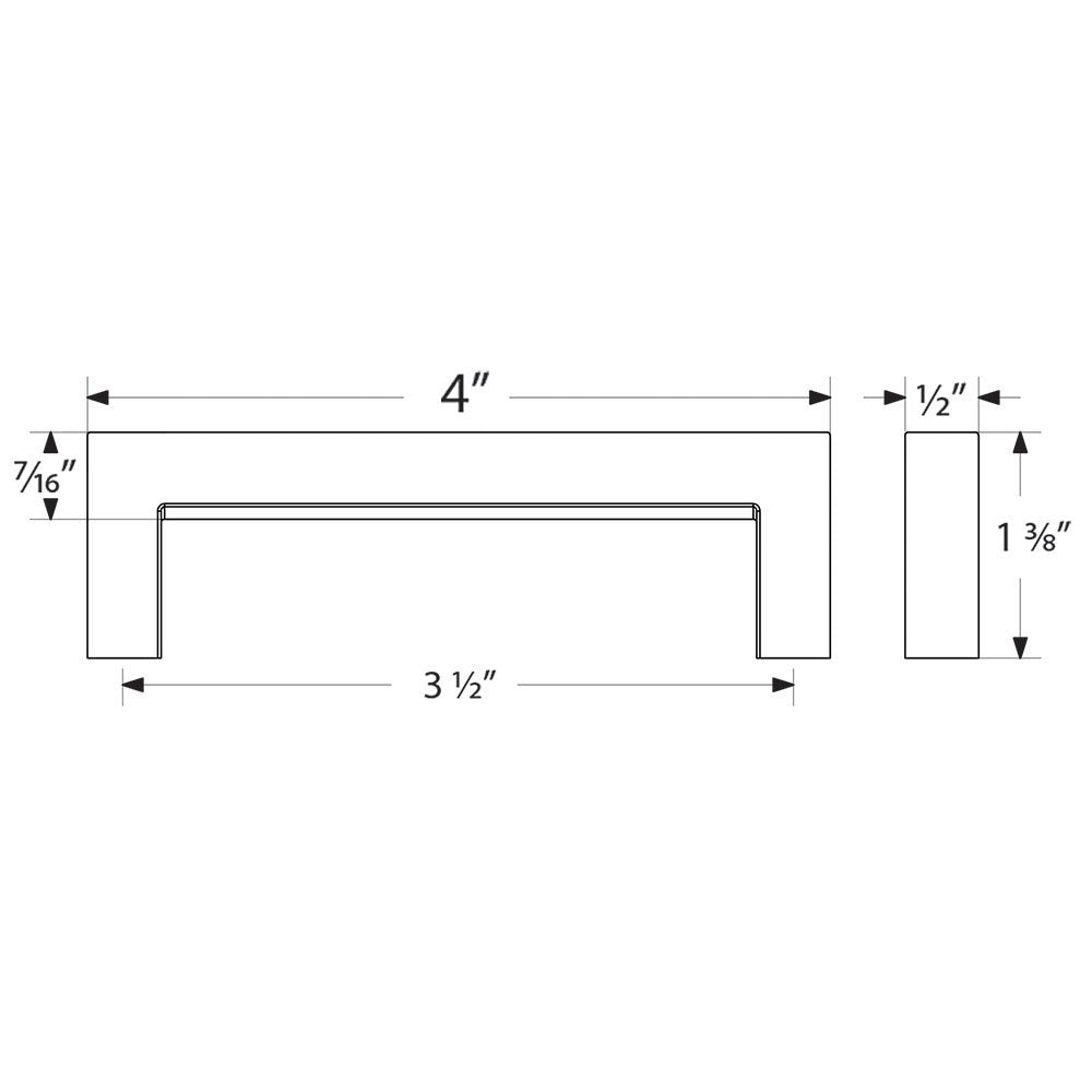 Modern Cabinet Hardware Collection 3 1/2" Centers Warwick Handle  by Emtek