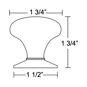 Porcelain Collection 1 3/4" Diameter Ebony Porcelain Knob  by Emtek