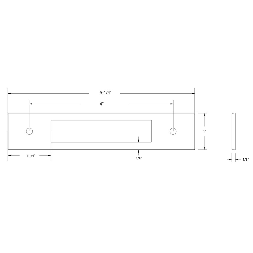 Modern Cabinet Hardware Collection 4" Centers Backplate for Pull  by Emtek