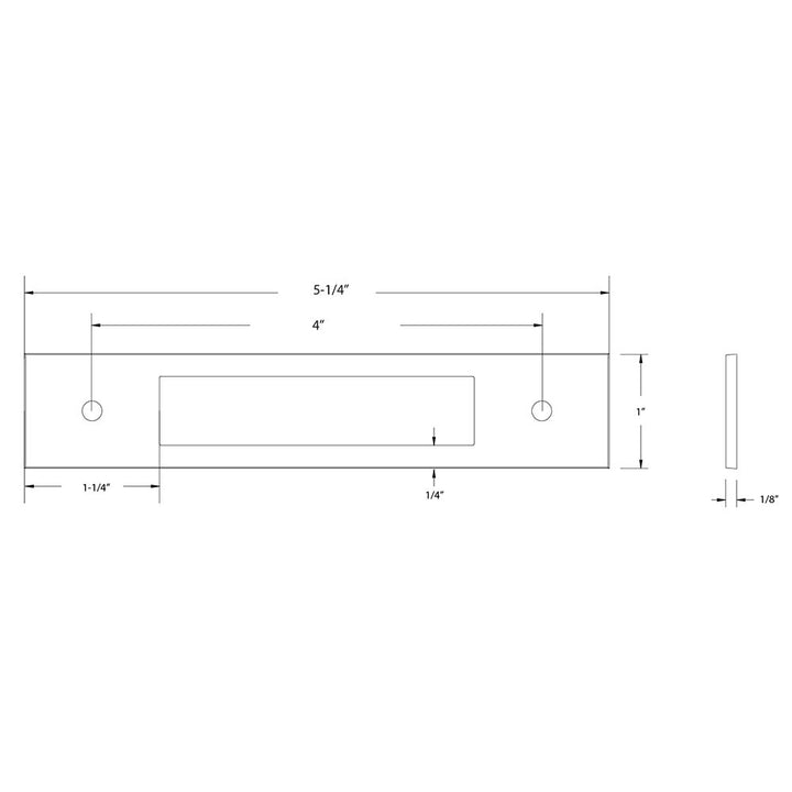 Modern Cabinet Hardware Collection 4" Centers Backplate for Pull  by Emtek