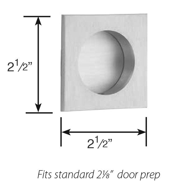 Modern Cabinet Hardware Collection 2 1/2" Square Flush Pull  by Emtek