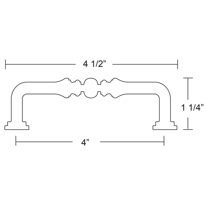 Traditional Collection 4" Centers Spindle Pull  by Emtek