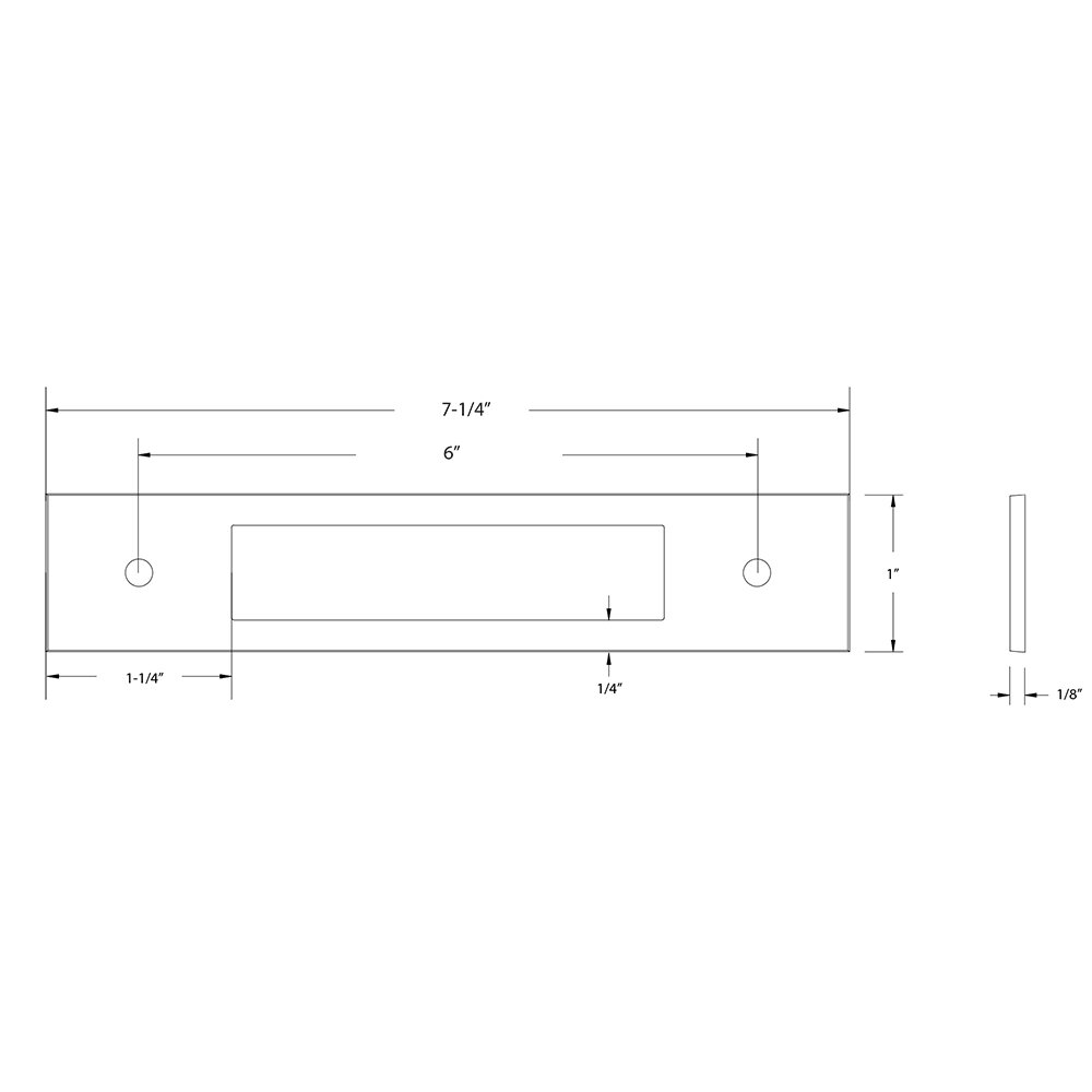 Modern Cabinet Hardware Collection 6" Centers Backplate for Pull  by Emtek