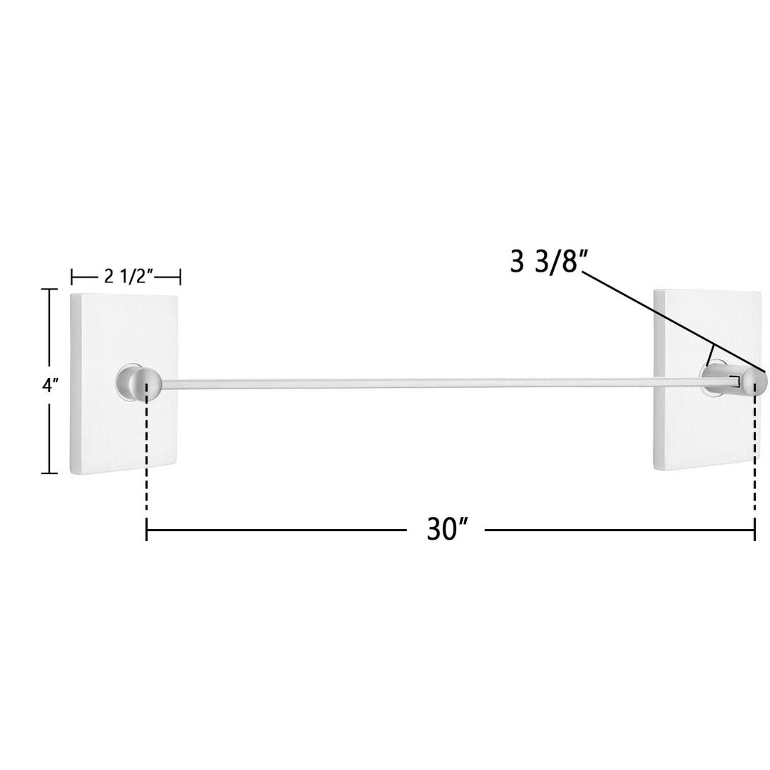 Modern Brass Collection Modern Rectangular 30" Single Towel Bar by Emtek