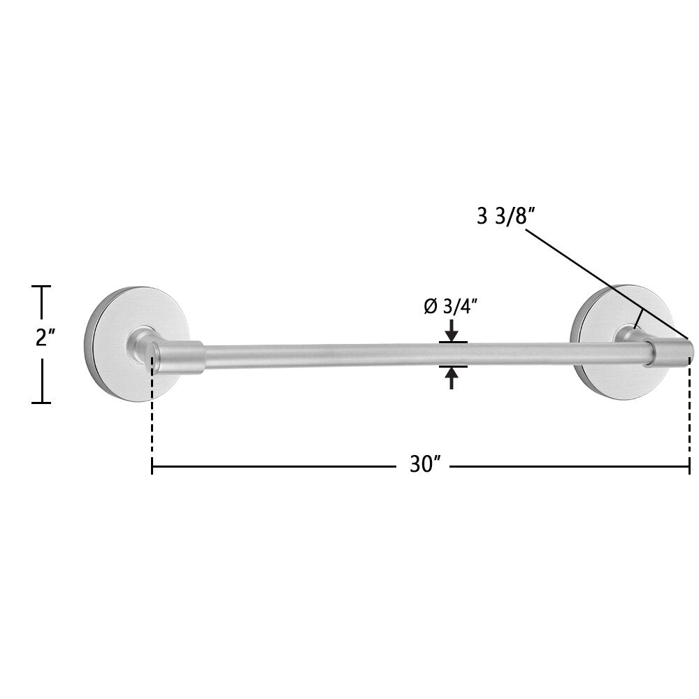 Transitional Brass Collection 30" Towel Bar with Small Disc Rosette by Emtek